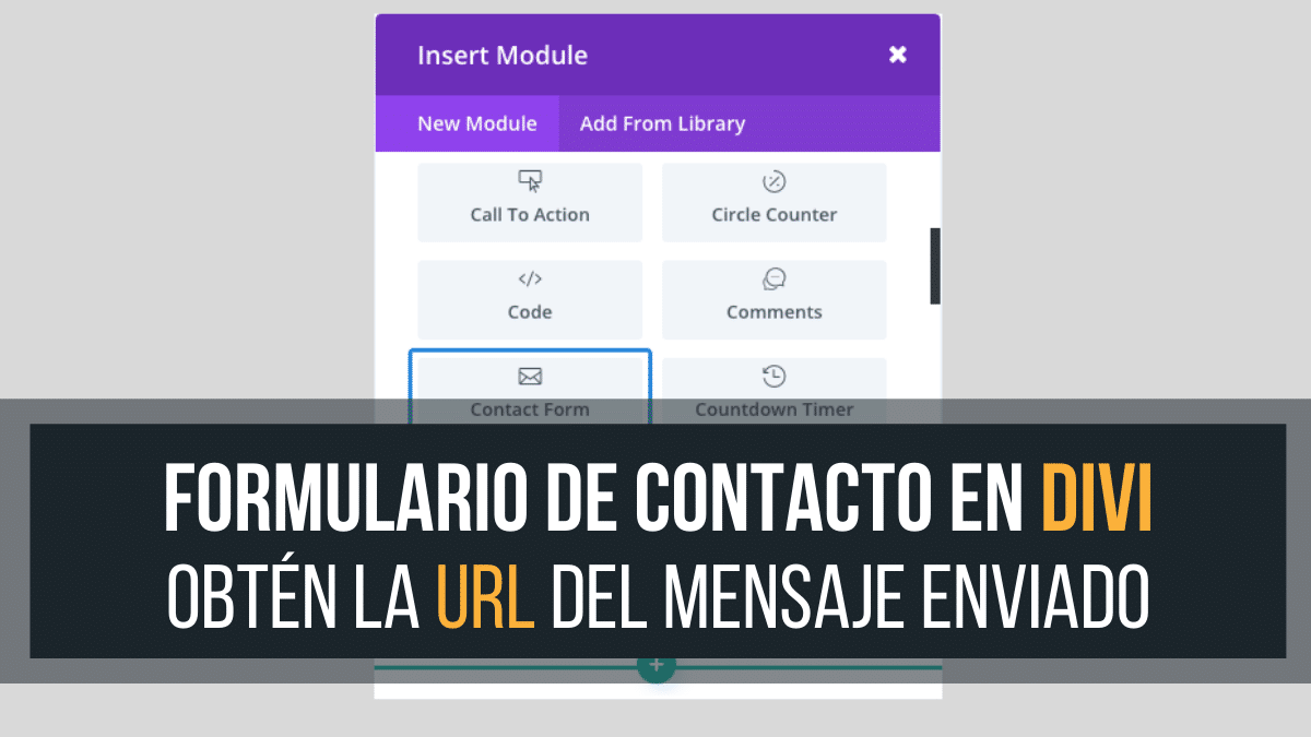 Obtener URL en formulario de contacto de Divi